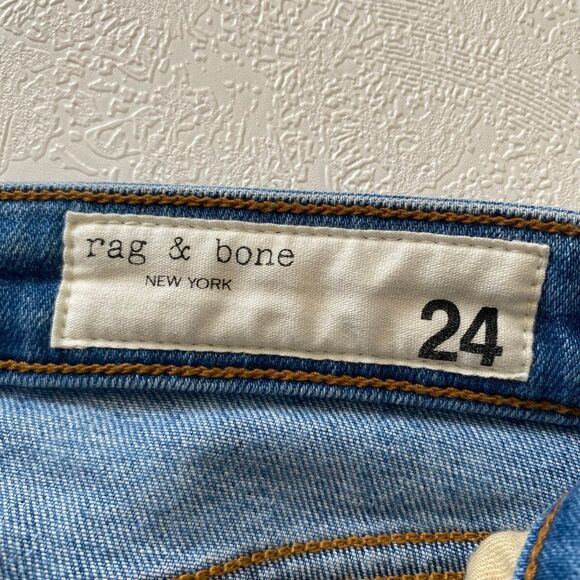 rag & bone Cate Mid Rise Ankle Skinny Jeans – Women’s 24 Palmer Blue Raw Hem - Picture 5 of 12